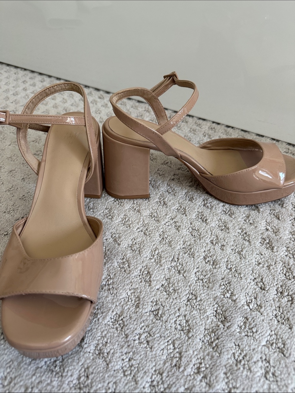 H&M patent leather block heel sandals